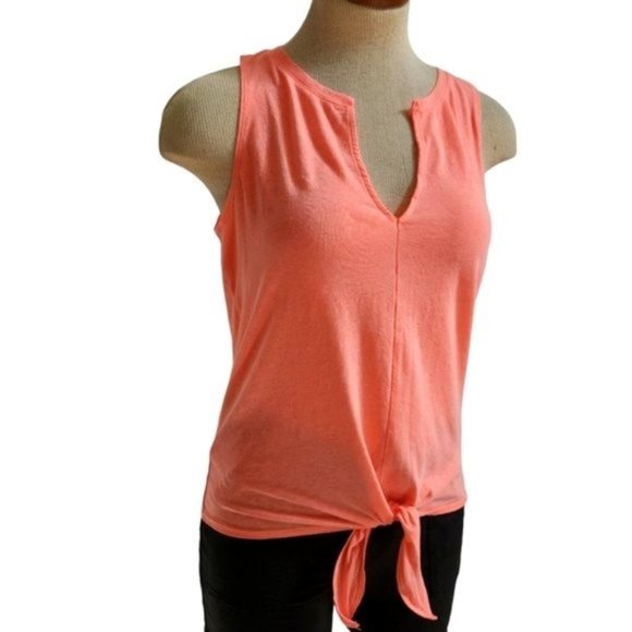 Victoria's Secret Sport Orange  Sleeveless front tie top, Size S - Picture 3 of 11